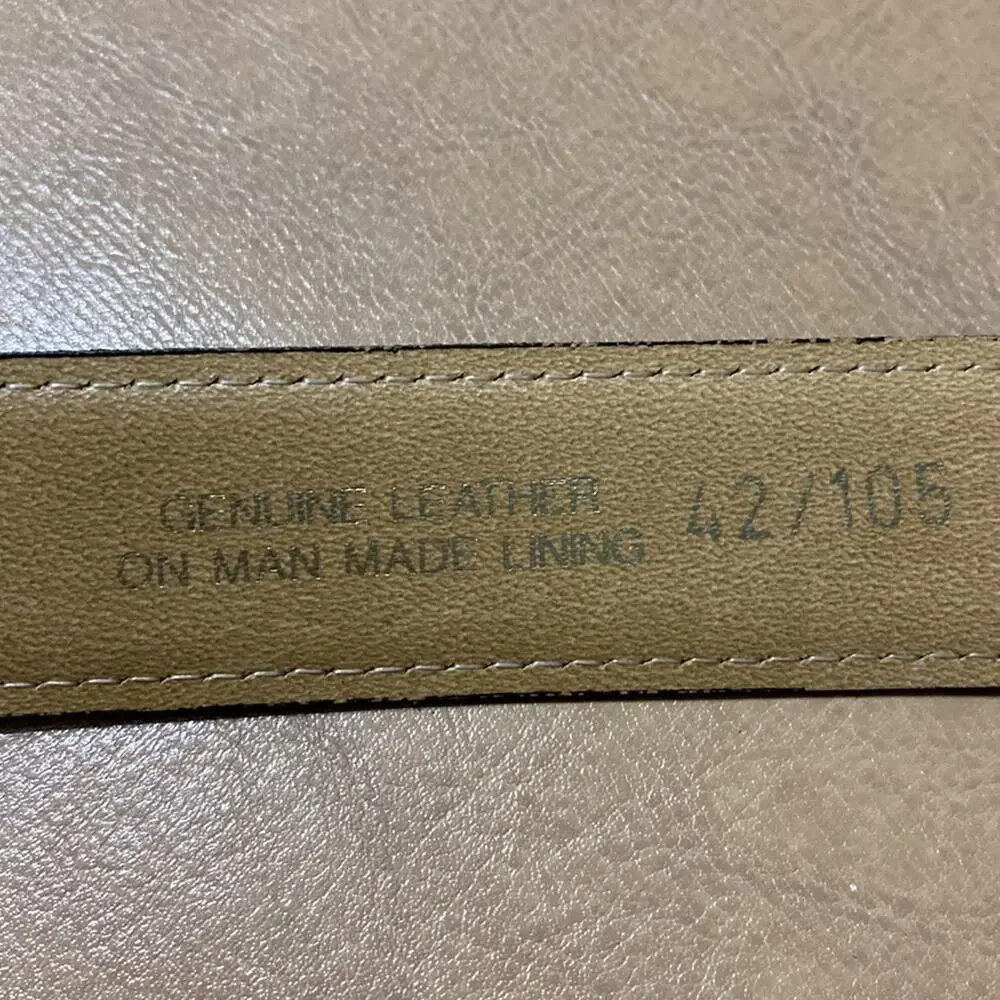 Mens brown genuine leather belt Sz 42 Classic Casual Brown